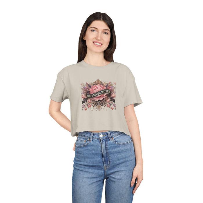 🌼 Your Words Matter 💬 Women's Crop Tee 🌸 - Whippie's