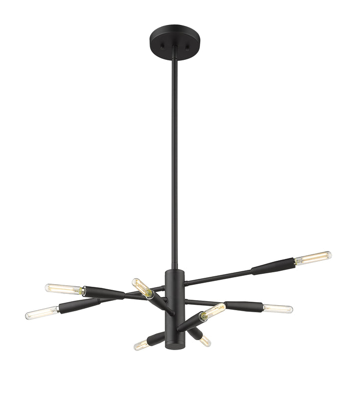 Chandelier Z-Lite 737-8MB Matte Black Ascension 8 Light Chandelier Z-Lite