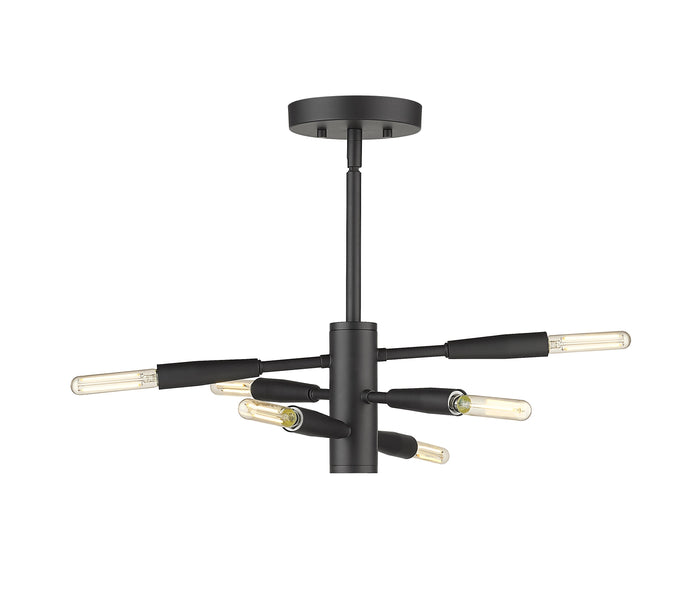 Semi Flush Mount Z-Lite 737SF6-MB Matte Black Ascension 6 Light Semi Flush Mount Z-Lite