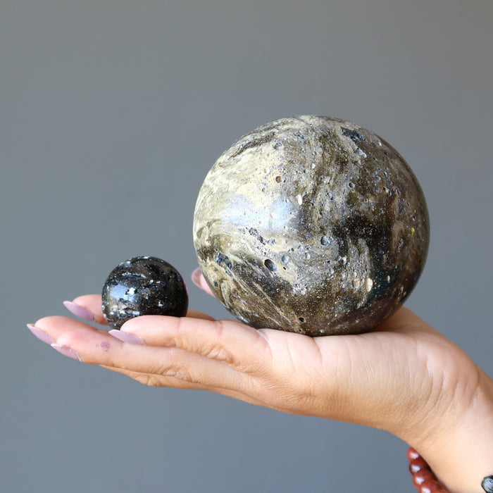 Zhamanshin Crater Impactite Sphere Rare Crystal Ball