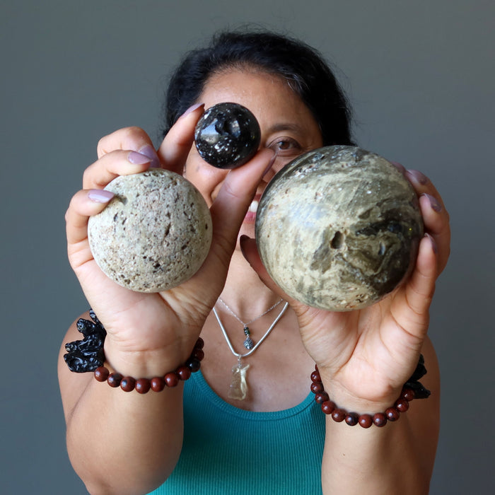 Zhamanshin Crater Impactite Sphere Rare Crystal Ball